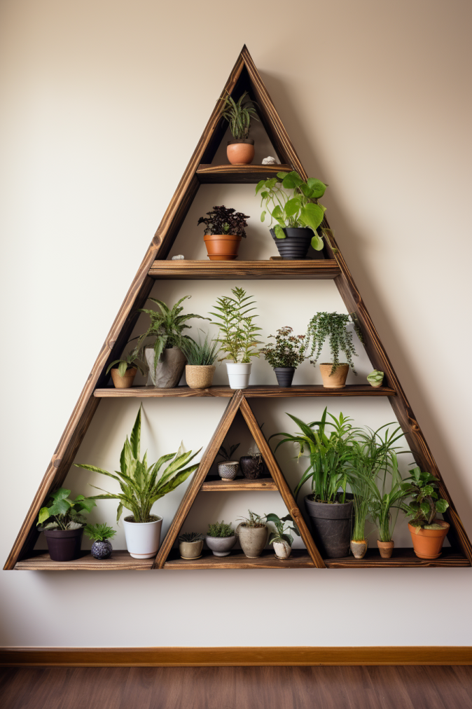 indoor_plant_shelf_Wooden_planks_geometric_shapes