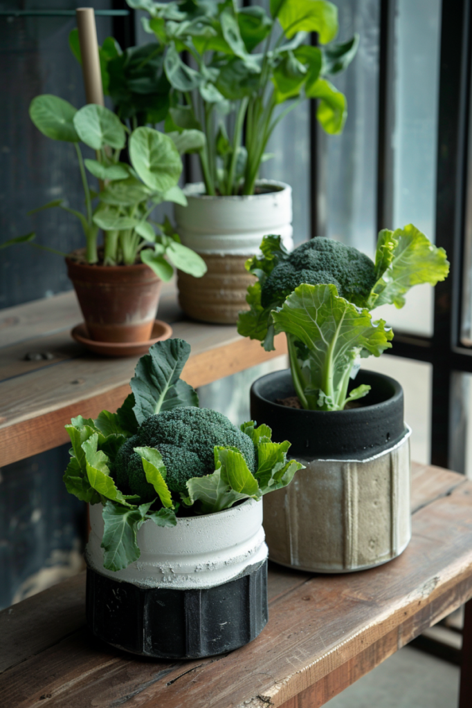 diy_broccoli_planters_upcycled_containers