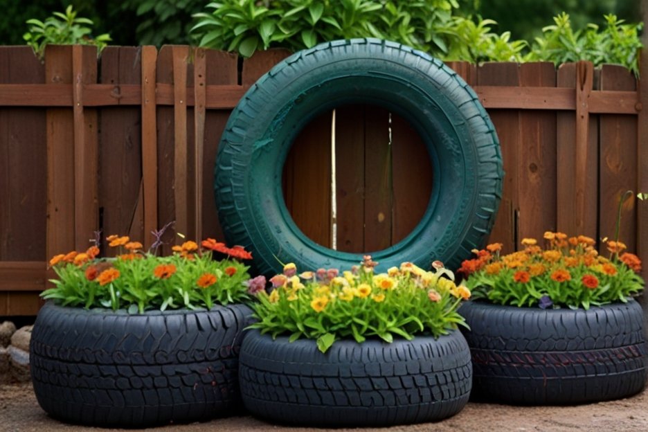 DIY-garden-decor-from-old-tires