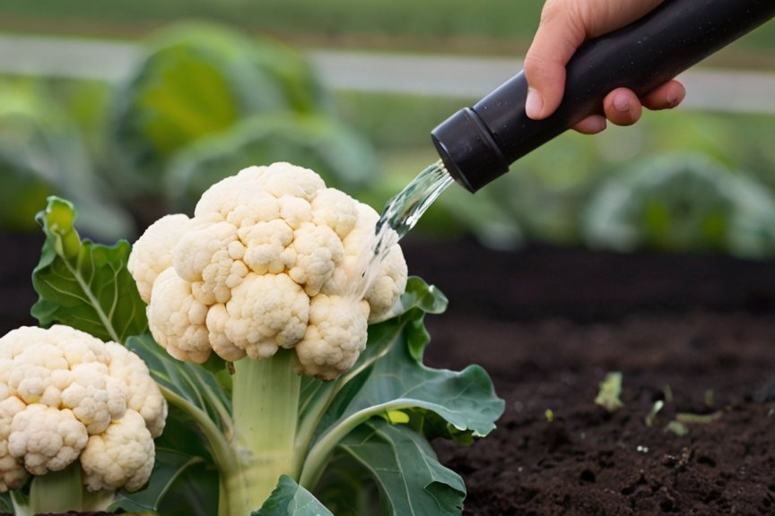 watering-cauliflower-plants