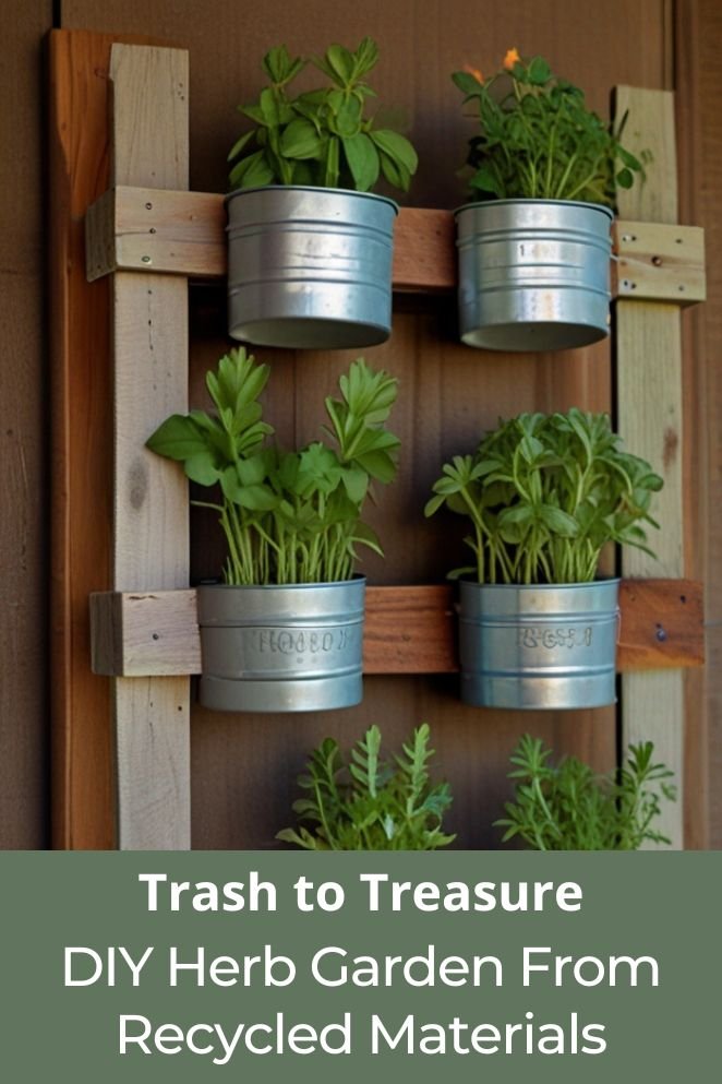 diy herb garden from recycled materials