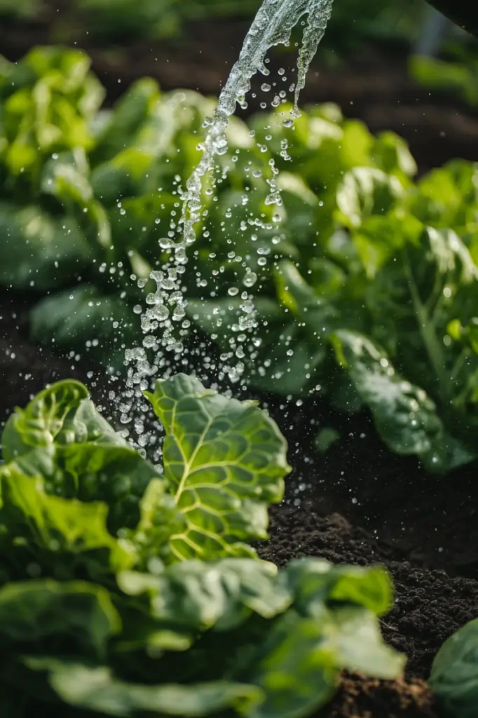 watering-lettuce-in-garden