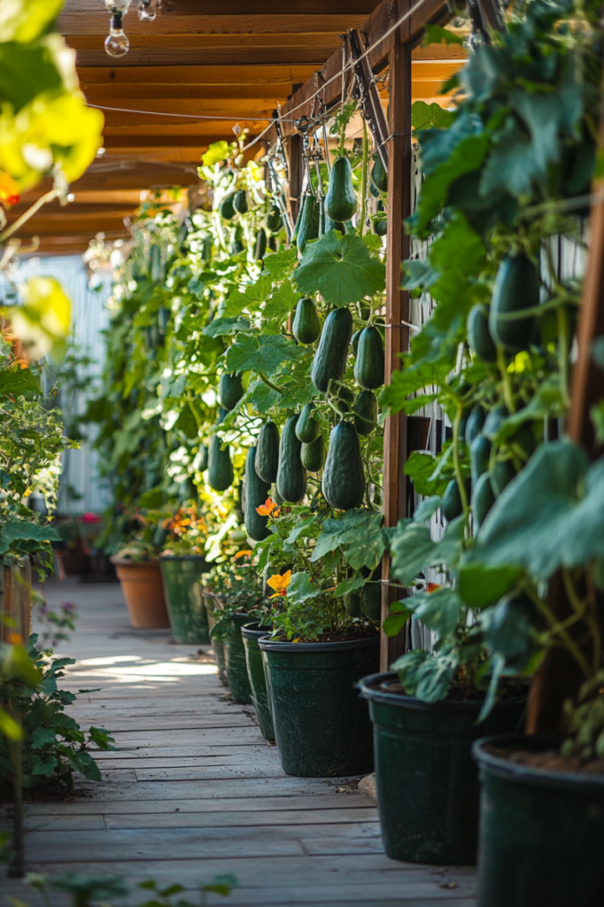 diy-vertical-cucumber-hanging-basket