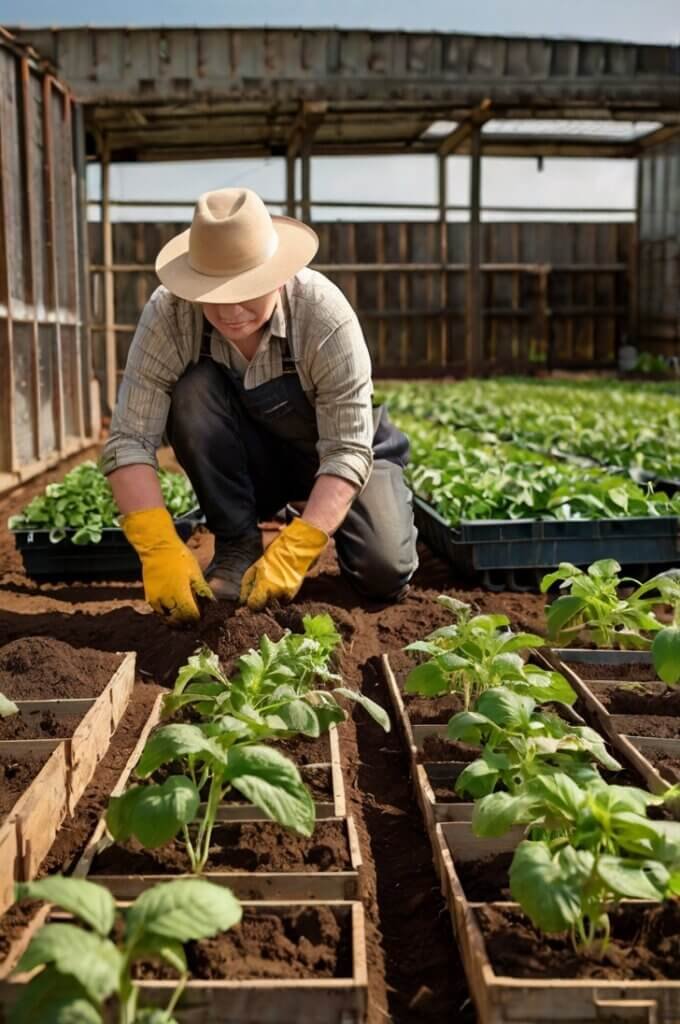 hilling-potatoes-in-containers