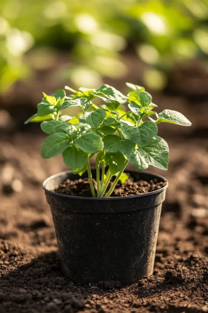 hilling-potatoes-in-containers