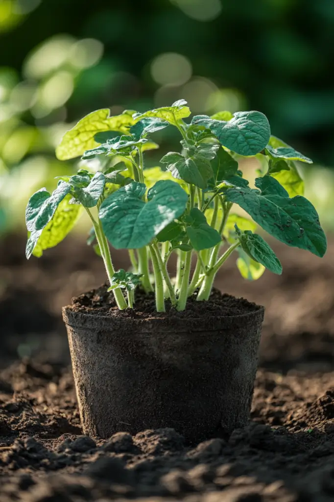 hilling-potatoes-in-containers