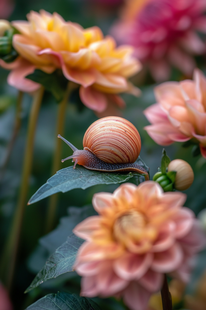 slugs and snails on dahlia