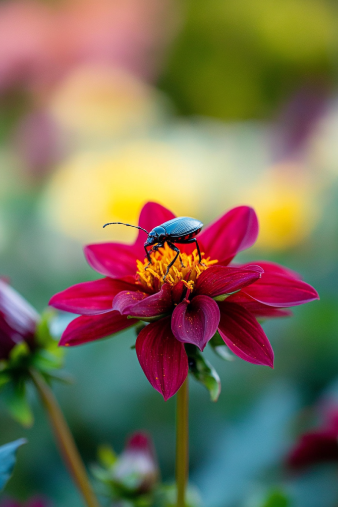 tarnished plant bugs on dahlia