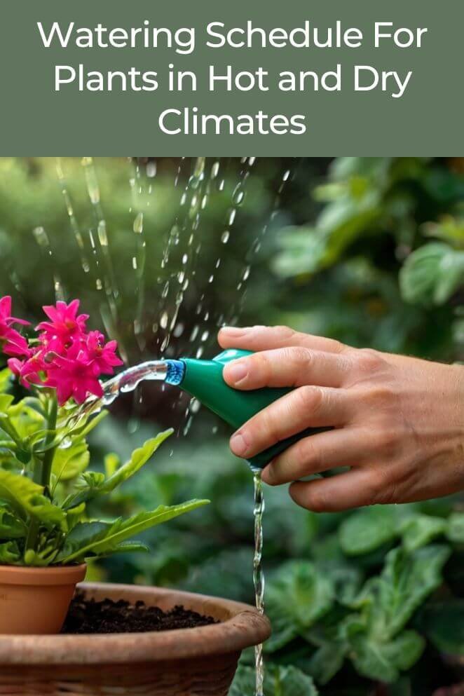 Watering schedule for plants in hot and dry climates