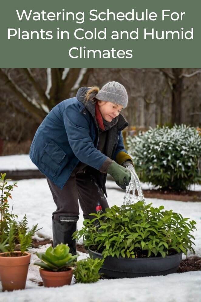 watering plants in cold