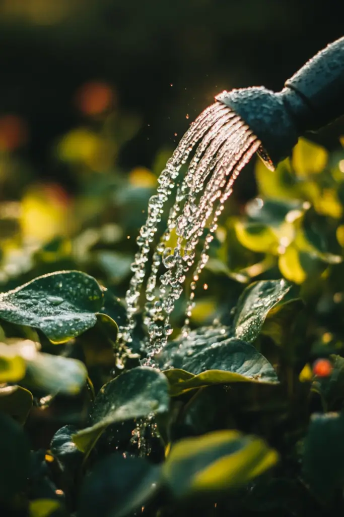 watering-plants-in-summer