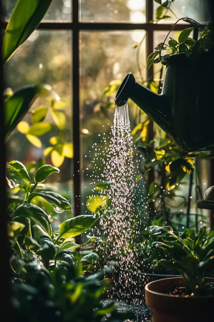 watering-plants-indoors-during-winter