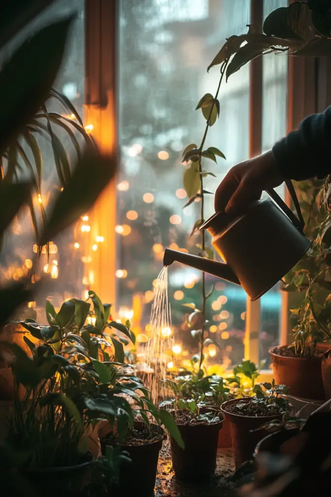 watering-plants-indoors-during-winter