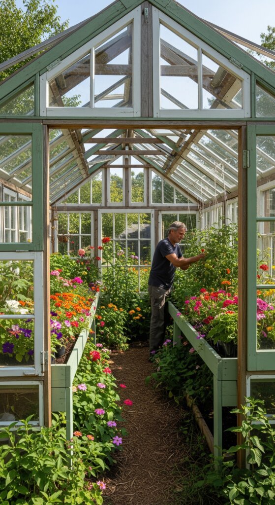diy-greenhouse-from-old-windows