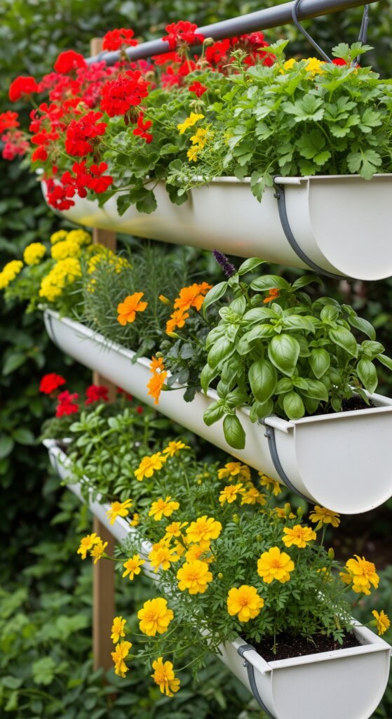 diy-hanging-gutter-garden