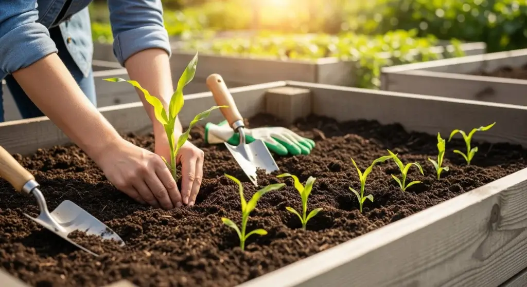 Planting Corn in Raised Beds